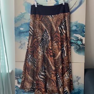 Animal print maxi skirt